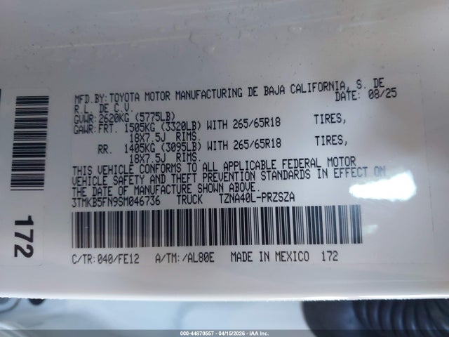 3TMKB5FN9SM046736 Toyota Tacoma Trd Sport