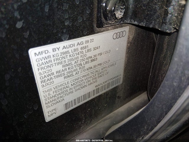 WA1LXBF77PD003614 Audi Q7 Premium Plus 55 Tfsi Quattro Tiptronic