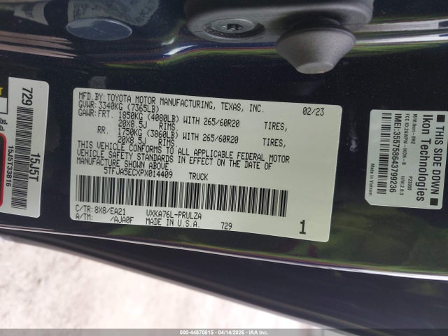 Toyota Tundra Limited 2023 5TFJA5ECXPX014409 Image 9