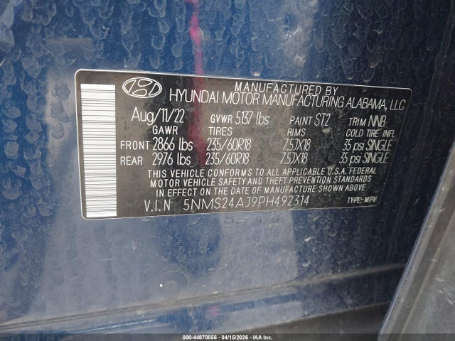 Hyundai Santa Fe Sel 2023 5NMS24AJ9PH492314 Image 9