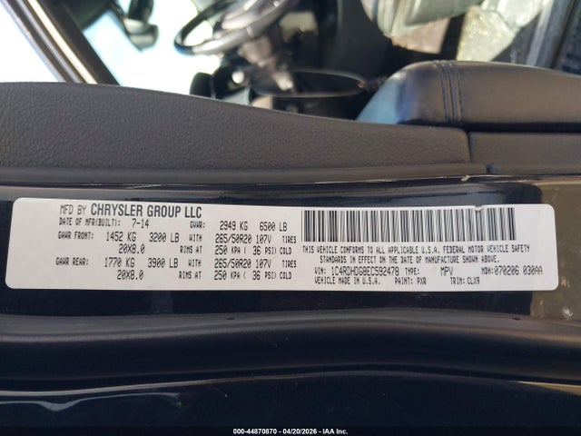 Dodge DURANGO LIMITED 2014 1C4RDHDG8EC592478 Image 9