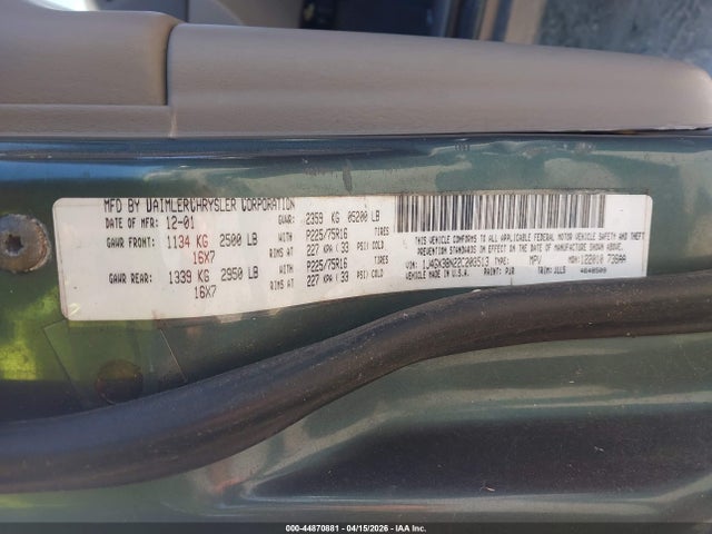44870881 :رقم المزاد ، 1J4GX38N22C203513 vin ، 2002 Jeep Grand Cherokee Sport مزاد بيع