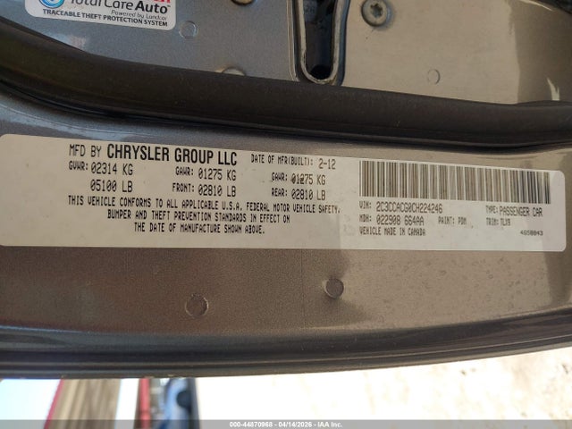 2012 Chrysler 300 Limited მანქანა იყიდება აუქციონზე, vin: 2C3CCACG0CH224246, აუქციონის ნომერი: 44870968