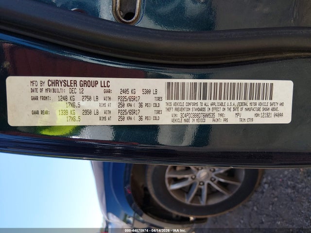 2013 Dodge Journey Sxt მანქანა იყიდება აუქციონზე, vin: 3C4PDCBB8DT600535, აუქციონის ნომერი: 44870974
