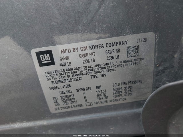 2020 BUICK ENCORE GX KL4MMESL1LB131242 Photo 8