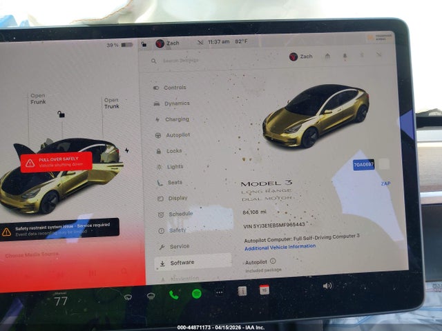 2021 Tesla Model 3 Long Range Dual Motor All-wheel Drive მანქანა იყიდება აუქციონზე, vin: 5YJ3E1EB5MF965443, აუქციონის ნომერი: 44871173