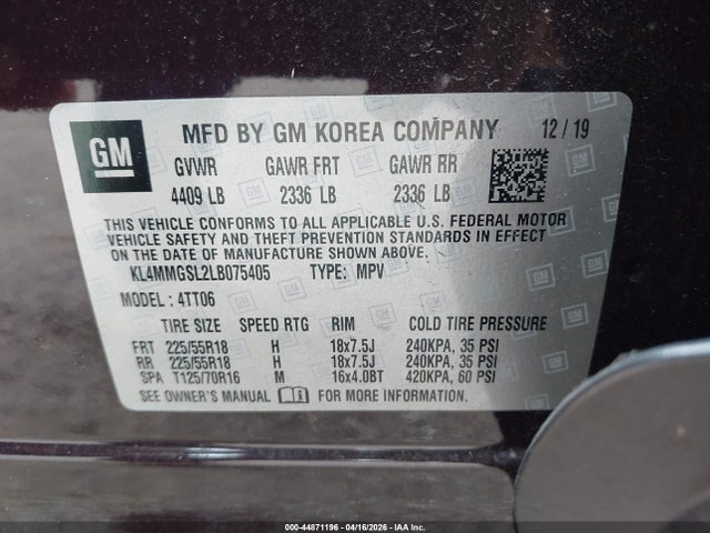 Продаж на аукціоні авто 2020 Buick Encore Gx Awd Essence, vin: KL4MMGSL2LB075405, номер лоту: 44871196