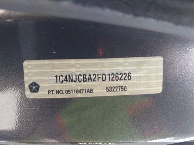 Aukcja sprzedaży 2015 Jeep Compass Altitude Edition, vin: 1C4NJCBA2FD126226, numer aukcji: 44871425
