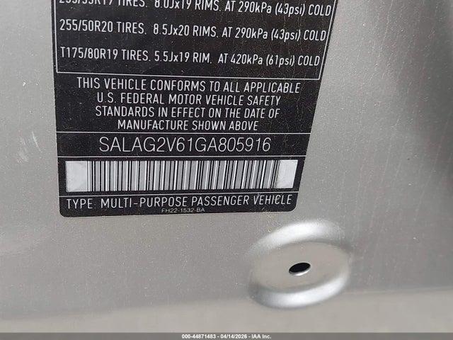 2016 LAND ROVER LR4 SALAG2V61GA805916 Photo 8