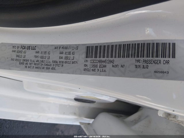 2017 Chrysler 200 Limited Platinum მანქანა იყიდება აუქციონზე, vin: 1C3CCCAB9HN512042, აუქციონის ნომერი: 44871491