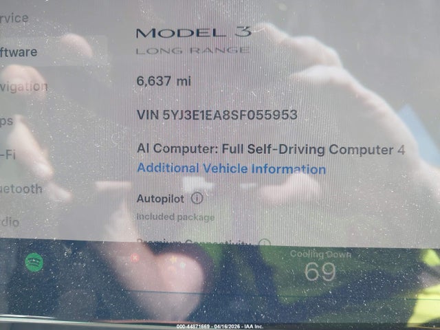 2025 Tesla Model 3 Long Range Rear-wheel Drive/standard Rear-wheel Drive მანქანა იყიდება აუქციონზე, vin: 5YJ3E1EA8SF055953, აუქციონის ნომერი: 44871669