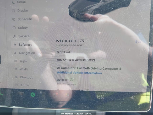 2025 Tesla Model 3 Long Range Rear-wheel Drive/standard Rear-wheel Drive მანქანა იყიდება აუქციონზე, vin: 5YJ3E1EA8SF055953, აუქციონის ნომერი: 44871669