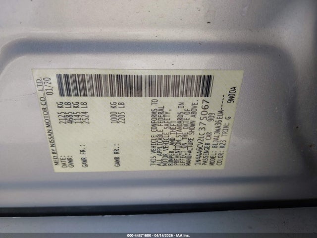 2020 NISSAN MAXIMA 1N4AA6CV2LC375067 Photo 8