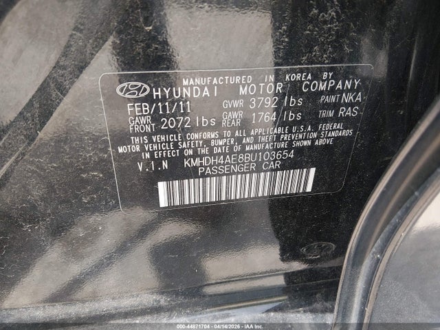 2011 HYUNDAI ELANTRA KMHDH4AE8BU103654 Photo 8