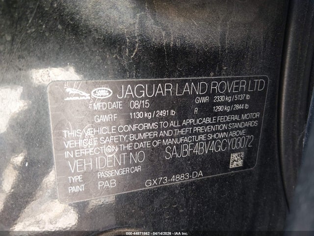 SAJBF4BV4GCY03072 Jaguar Xf 35t R-sport