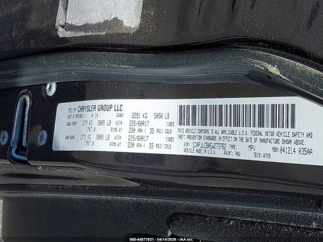 Продаж на аукціоні авто 2014 Jeep Cherokee Latitude, vin: 1C4PJLCB0EW273762, номер лоту: 44871931