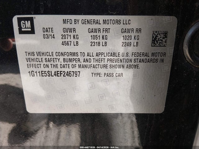 Chevrolet MALIBU 2LT 2014 1G11E5SL4EF246797 Image 9