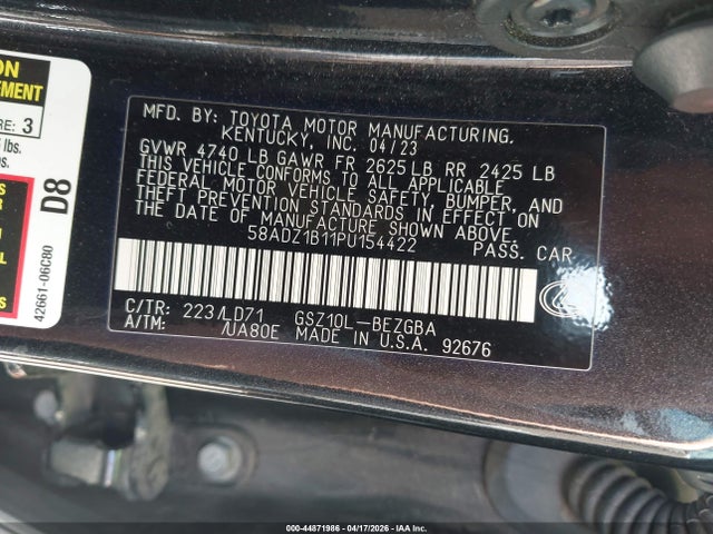 Продажа на аукционе авто 2023 Lexus Es 350, vin: 58ADZ1B11PU154422, номер лота: 44871986