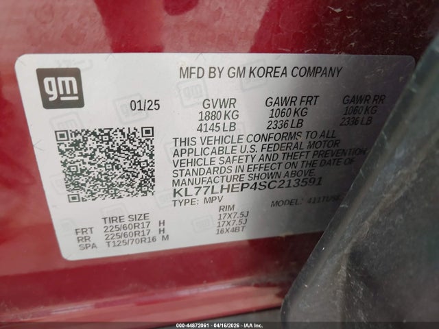 2025 CHEVROLET TRAX KL77LHEP4SC213591 Photo 8