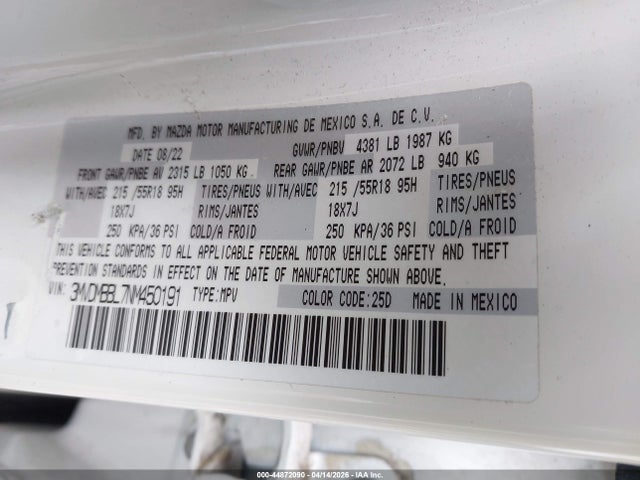 2022 MAZDA CX-30 3MVDMBBL7NM450191 Photo 8