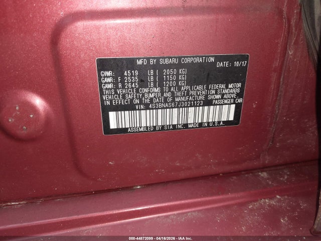 Продаж на аукціоні авто 2018 Subaru Legacy 2.5i Sport, vin: 4S3BNAS67J3021123, номер лоту: 44872099