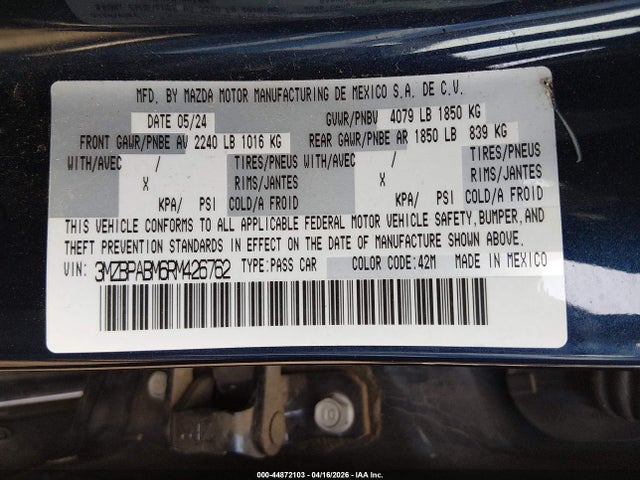 2024 MAZDA MAZDA3 3MZBPABM6RM426762 Photo 8