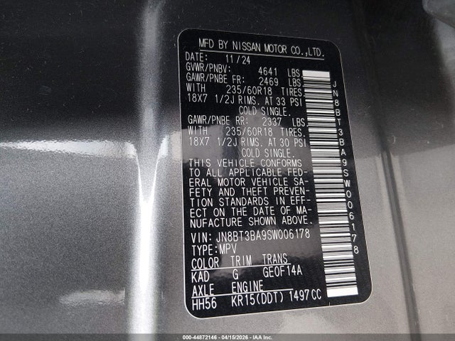 2025 NISSAN ROGUE JN8BT3BA9SW006178 Photo 8