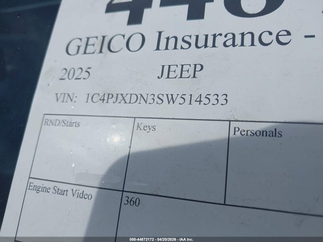 Продажа на аукционе авто 2025 Jeep Wrangler 4-door Summit 4x4, vin: 1C4PJXDN3SW514533, номер лота: 44872172