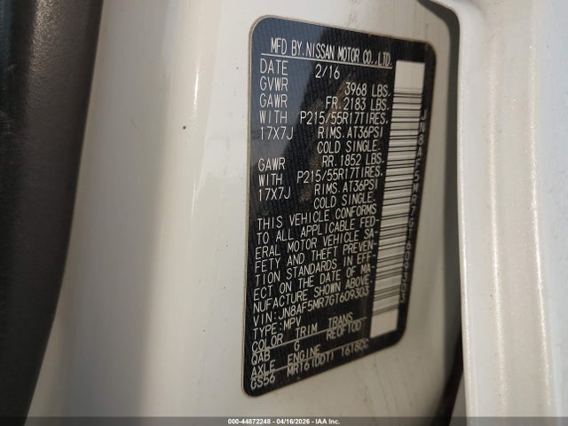 Продаж на аукціоні авто 2016 Nissan Juke S, vin: JN8AF5MR7GT609303, номер лоту: 44872248