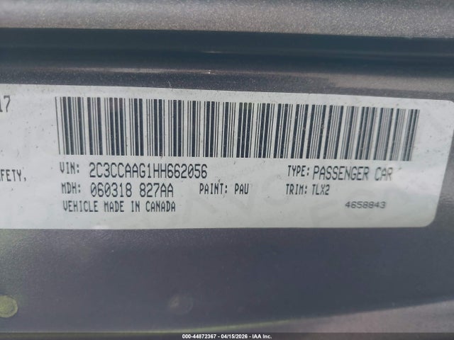 Продаж на аукціоні авто 2017 Chrysler 300 Limited, vin: 2C3CCAAG1HH662056, номер лоту: 44872367