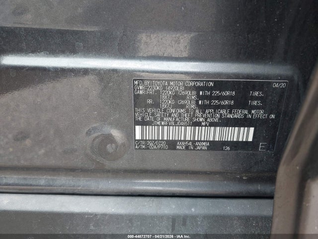 2020 Toyota Rav4 Hybrid Xse მანქანა იყიდება აუქციონზე, vin: JTMEWRFV8LJ046511, აუქციონის ნომერი: 44872707