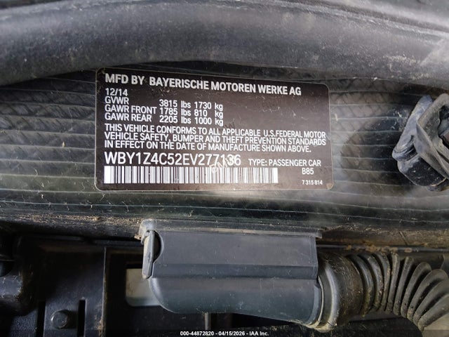 Aukcja sprzedaży 2014 Bmw I3 Base W/range Extender, vin: WBY1Z4C52EV277136, numer aukcji: 44872820