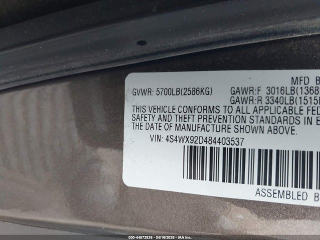 Продаж на аукціоні авто 2008 Subaru Tribeca Limited 5-passenger, vin: 4S4WX92D484403537, номер лоту: 44872826