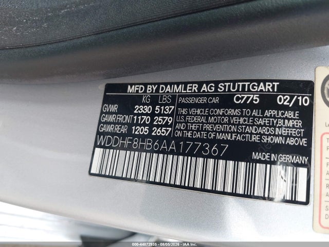 Aukcja sprzedaży 2010 Mercedes-benz E 350 4matic, vin: WDDHF8HB6AA177367, numer aukcji: 44872935