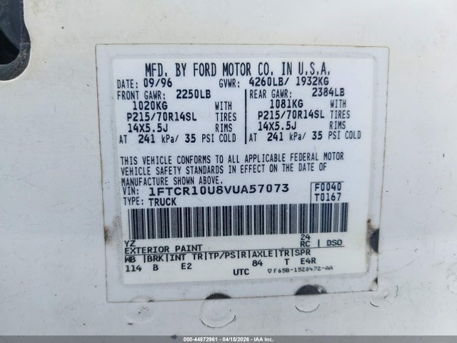 1997 FORD RANGER 1FTCR10U8VUA57073 Photo 8