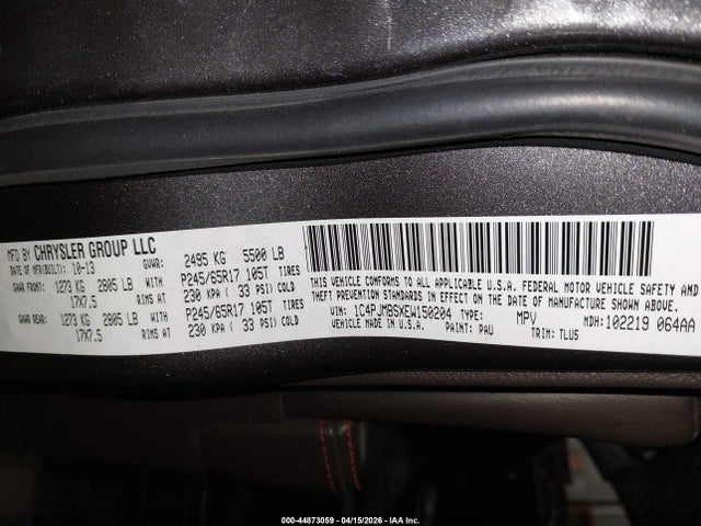 Jeep Cherokee Trailhawk 2014 1C4PJMBSXEW150204 Image 9