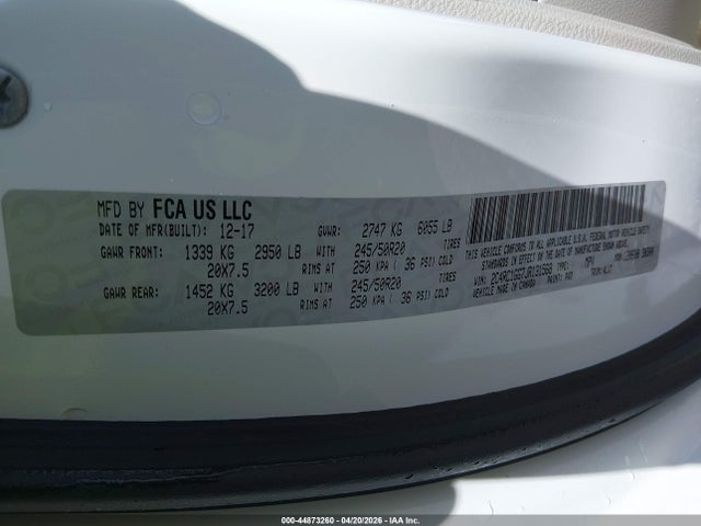 Продаж на аукціоні авто 2018 Chrysler Pacifica Limited, vin: 2C4RC1GG7JR131568, номер лоту: 44873260