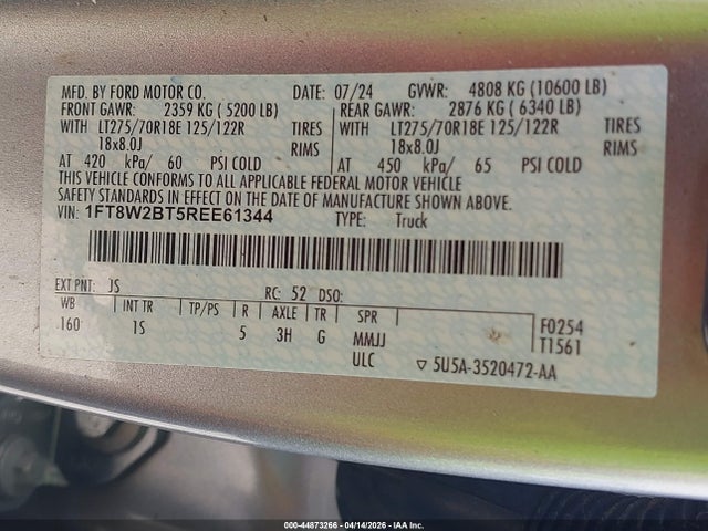 Ford F-250 Xl 2024 1FT8W2BT5REE61344 Image 8
