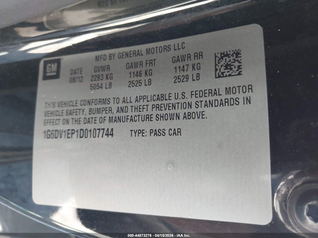 Aukcja sprzedaży 2013 Cadillac Cts-v, vin: 1G6DV1EP1D0107744, numer aukcji: 44873276