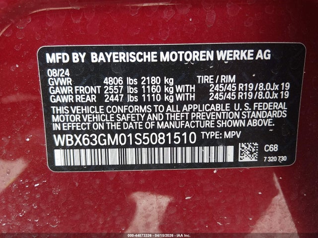 Aukcja sprzedaży 2025 Bmw X2 Xdrive28i, vin: WBX63GM01S5081510, numer aukcji: 44873326