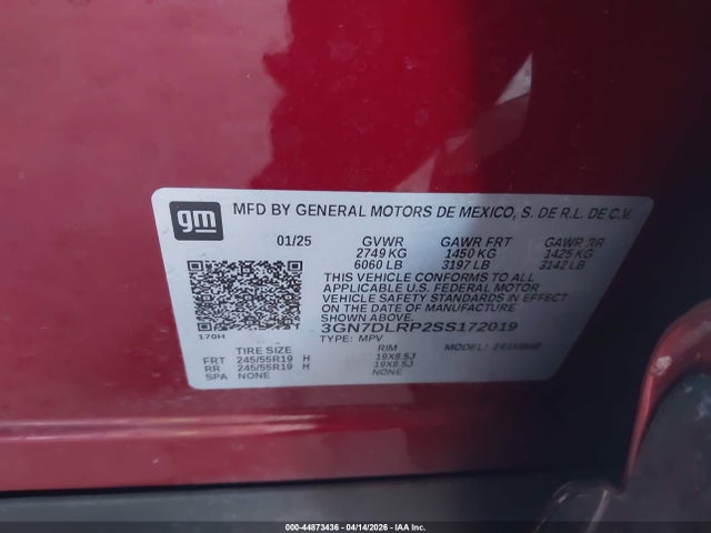 3GN7DLRP2SS172019 Chevrolet Equinox Ev Lt