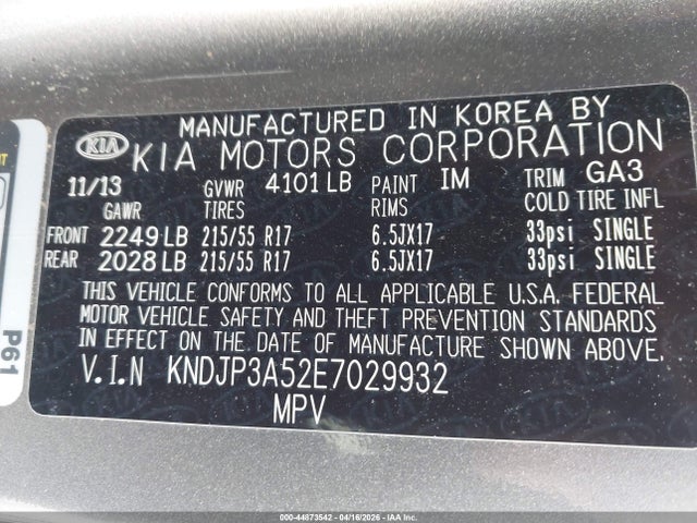 Продажа на аукционе авто 2014 Kia Soul +, vin: KNDJP3A52E7029932, номер лота: 44873542