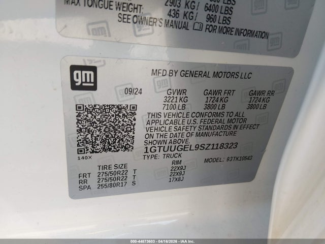 Продажа на аукционе авто 2025 Gmc Sierra 1500 4wd  Short Box Denali, vin: 1GTUUGEL9SZ118323, номер лота: 44873603