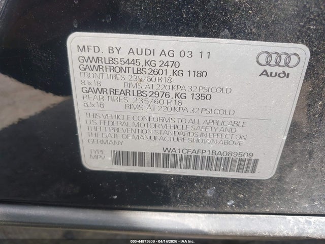 2011 AUDI Q5 WA1CFAFP1BA089509 Photo 8