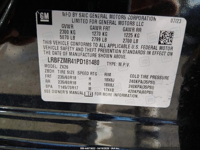 Продаж на аукціоні авто 2023 Buick Envision Preferred Awd, vin: LRBFZMR41PD181480, номер лоту: 44873622