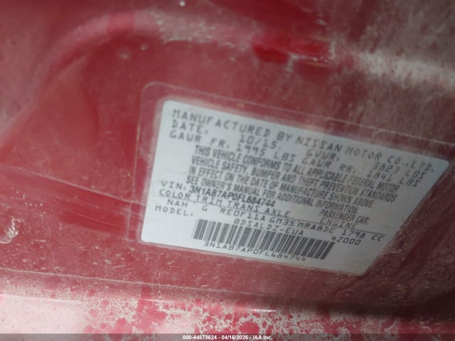 44873624 :رقم المزاد ، 3N1AB7AP0FL684744 vin ، 2015 Nissan Sentra Sv مزاد بيع