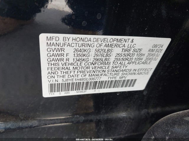 5J8YE1H48SL006777 Acura Mdx Technology Package