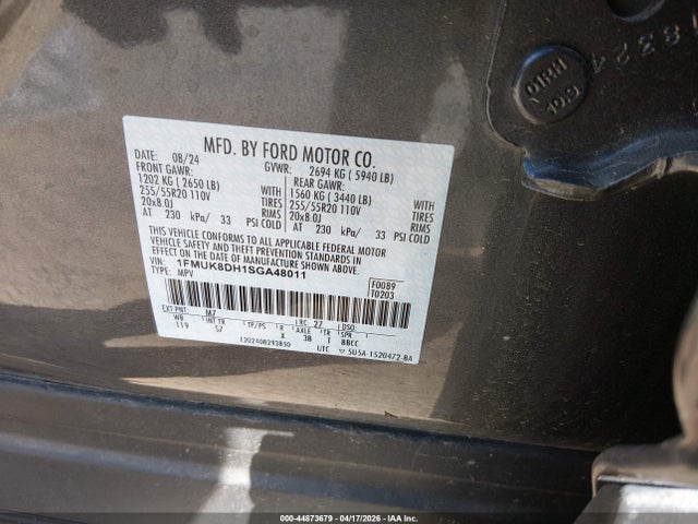 1FMUK8DH1SGA48011 Ford Explorer Active