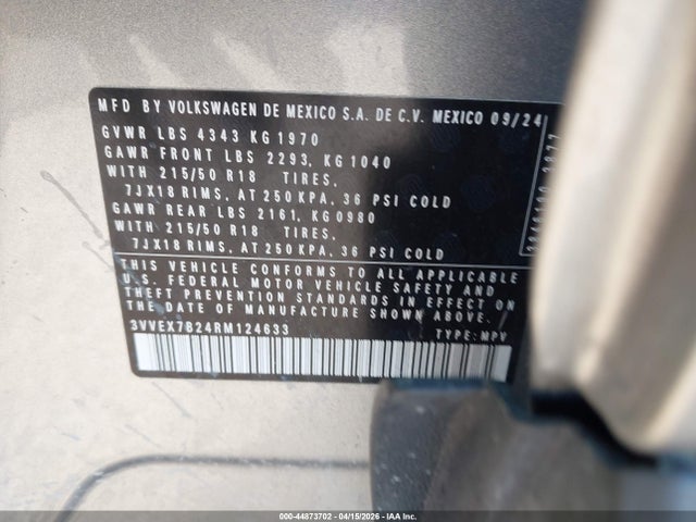 2024 VOLKSWAGEN TAOS 3VVEX7B24RM124633 Photo 8
