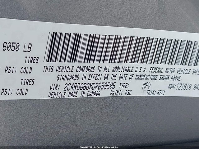 Продаж на аукціоні авто 2013 Dodge Grand Caravan Se, vin: 2C4RDGBGXDR659505, номер лоту: 44873716